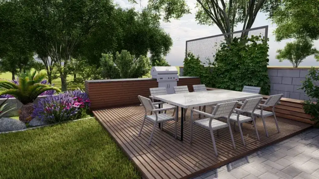 تزئیین حیاط خانه های ویلایی