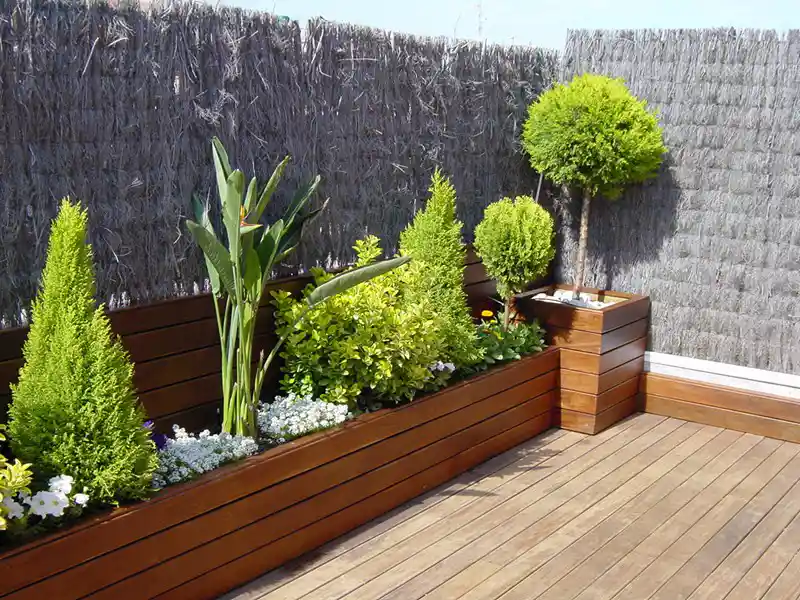 گلدان چوبی روف گاردن