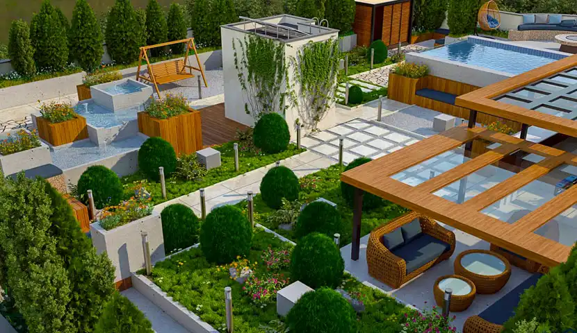 خدمات طراحی و اجرای روف گاردن در غرب تهران